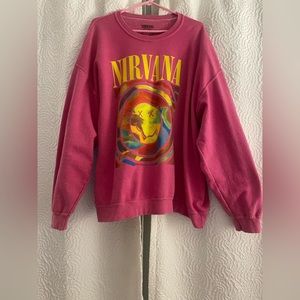 Urban Outfitter Size Small Pink Nirvana Oversized crewneck.